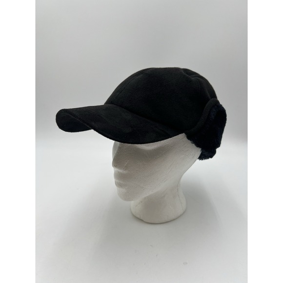 Scala Jackets & Blazers - Scala Classics Black Faux Suede Ear Flap Winter Hat Faux Fur Lined Size M